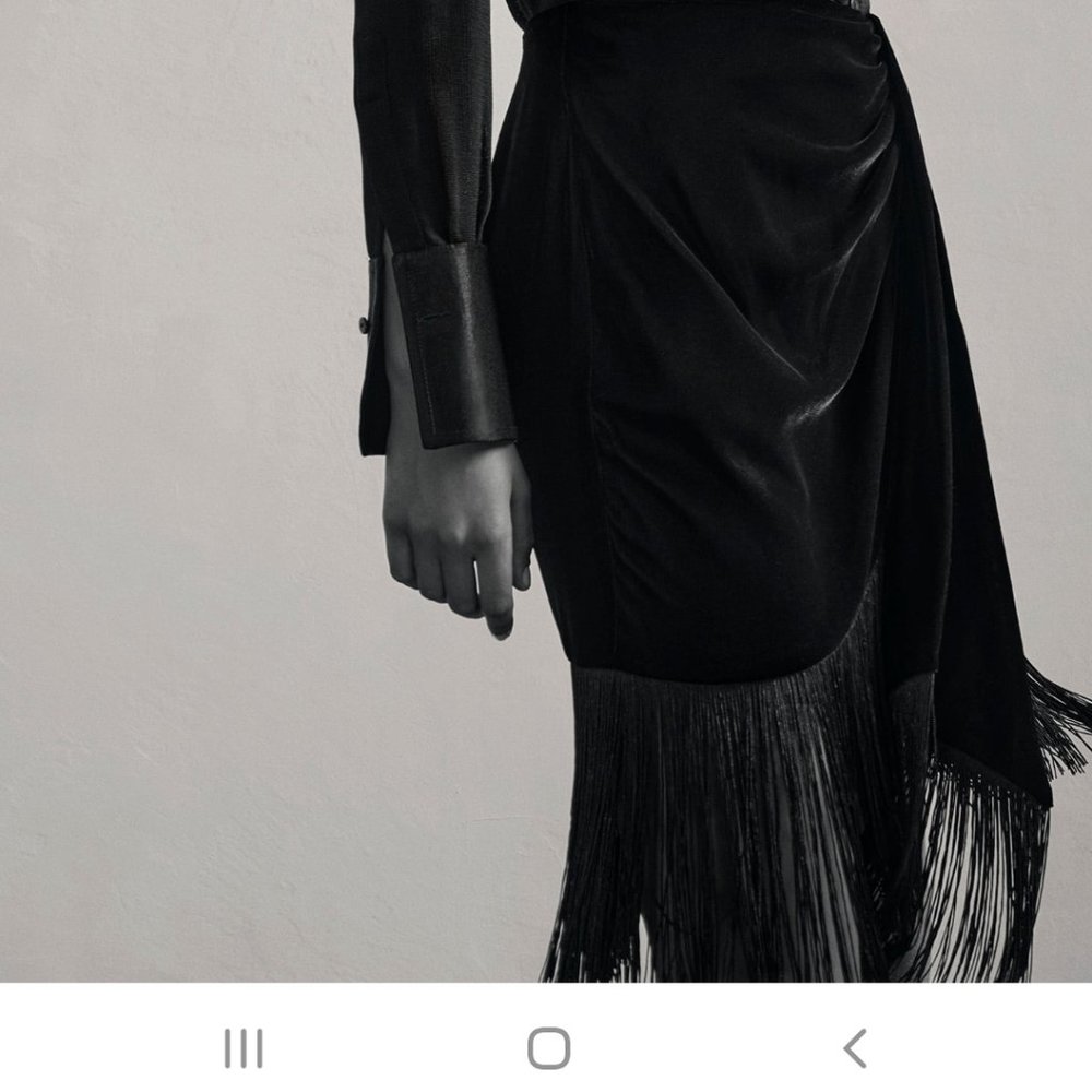 Zara knotted fringed skirt